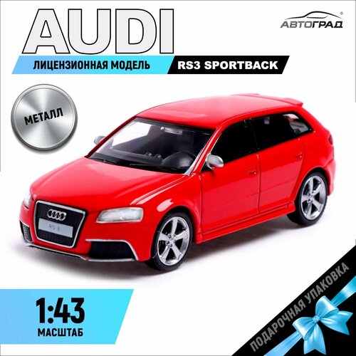 Машина металлическая AUDI RS3 SPORTBACK, 1:43, цвет красный полицейская машинка audi rs3 фрикционная 15 см