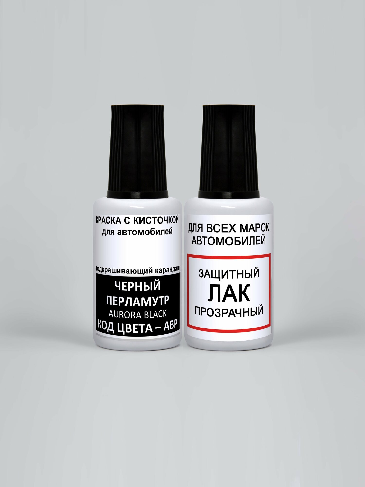 фото ADC Paint Краска для сколов во флаконе с кисточкой ABP KIA Черный перламутр, Aurora Black, краска+лак 2 предмета 35мл