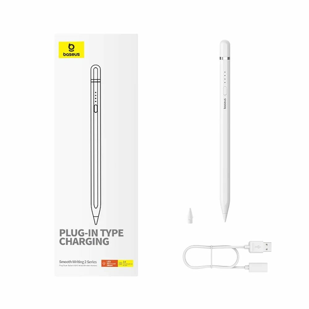 Стилус Baseus Smooth Writing 2 Series Plug-Type Stylus встроенный USB-C порт +кабель USB-USB-C P80015806211-00