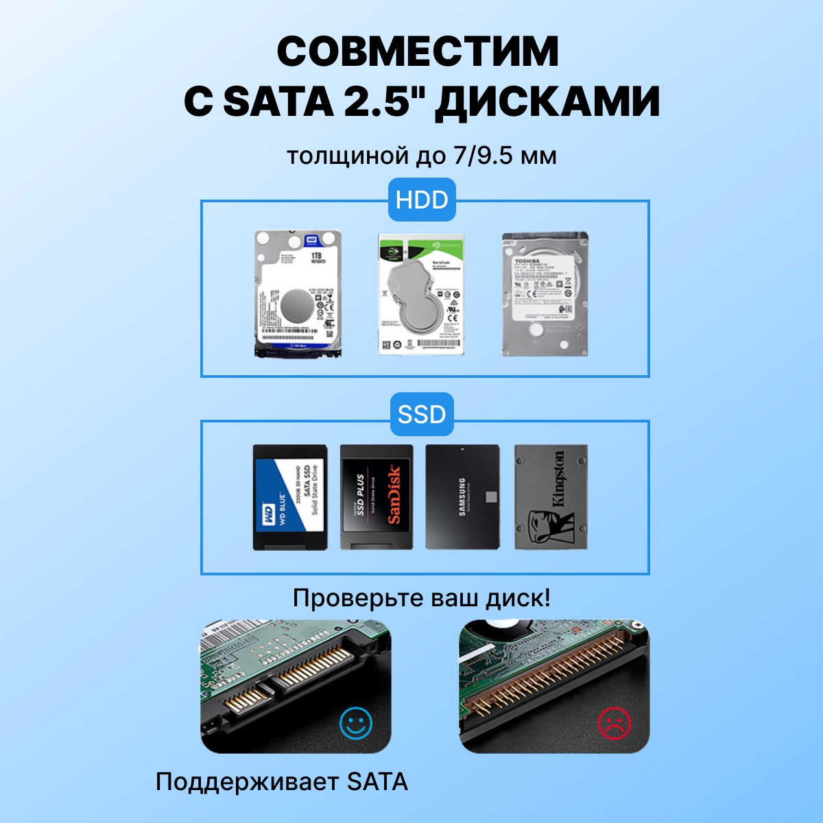 Vention Внешний корпус для HDD/SSD 25" бокс для жесткого диска USB 30 Mirco-B пластик арт KPAB0