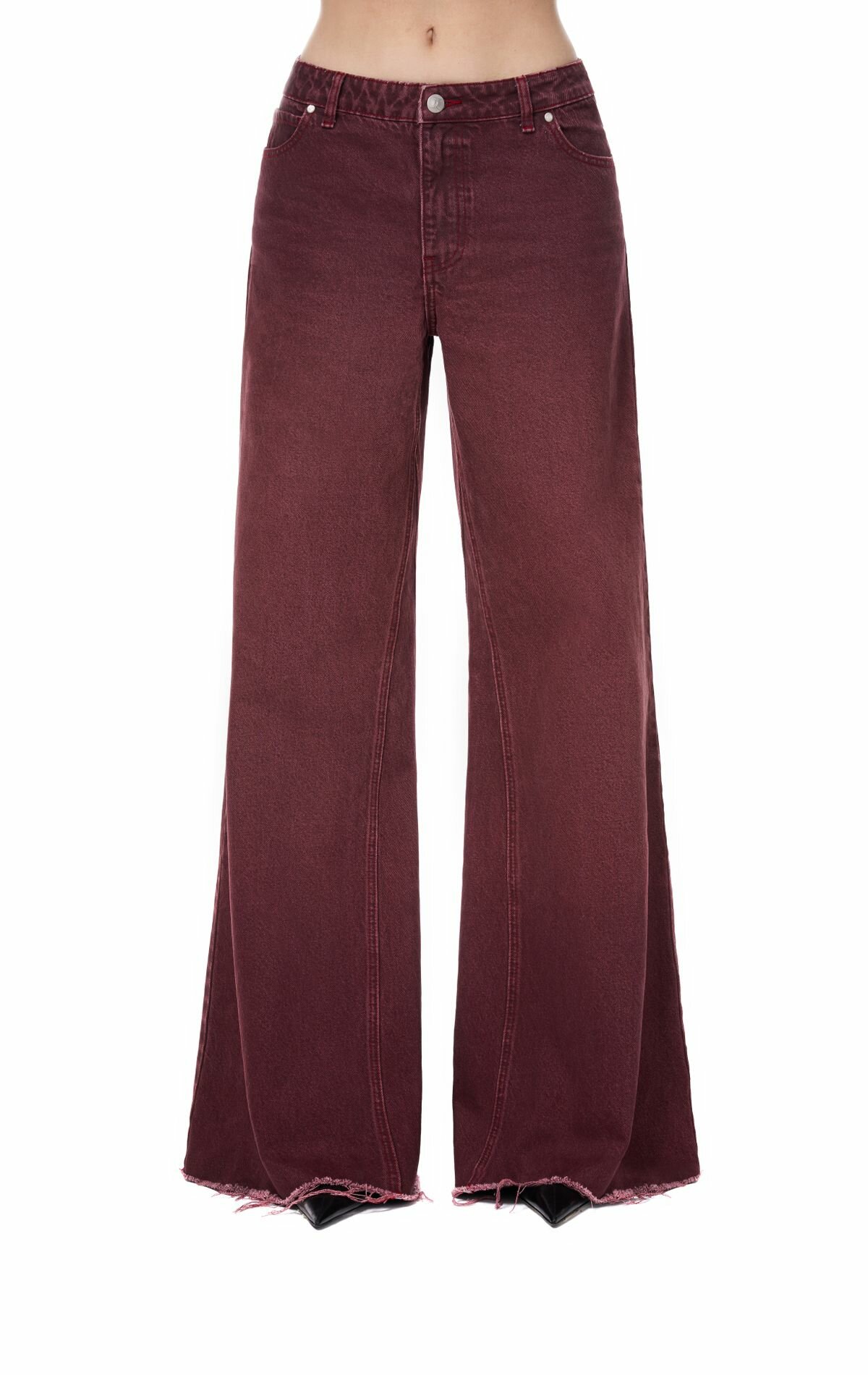 Джинсы широкие IRNBY Джинсы Wide leg IRNBY (D16), размер S, red