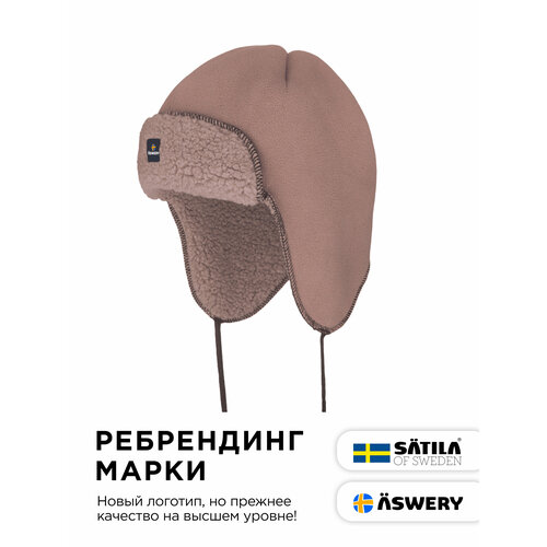 фото Шапка ушанка aswery для мужчин и женщин, размер 58, бежевый