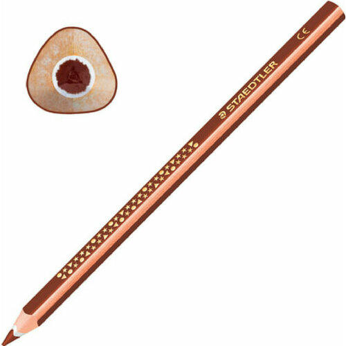 Карандаш Карандаш цветной утолщенный STAEDTLER Noris club, трехгранный, грифель 4 мм, коричневый, 1284-76, 6 штук