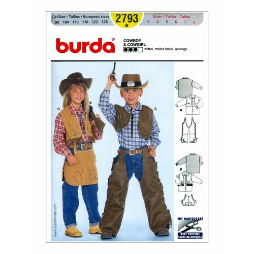 Выкройка Burda 2793 Ковбой выкройка burda 9520 футболка