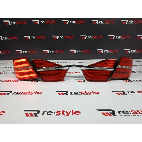Стоп сигналы на автомобили Toyota Camry 55 2014-2017г Mersedes Style Красные