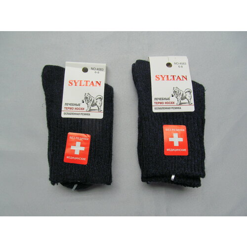 Термоноски Syltan 2 пары, размер 6-8 лет, черный носки носки из собачьей шерсти медицинские женские носки носки теплые носки без резинки