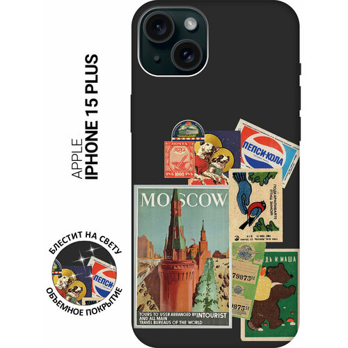 Силиконовый чехол на Apple iPhone 15 Plus / Эпл Айфон 15 Плюс с рисунком Soviet Stickers Soft Touch черный силиконовый чехол на apple iphone 15 эпл айфон 15 с рисунком paris stickers soft touch черный