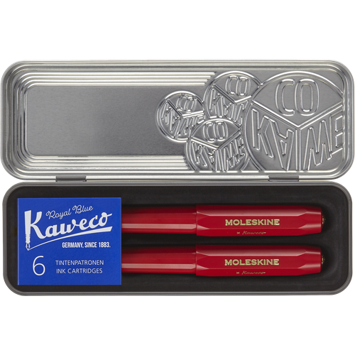Набор Moleskine X Kaweco красная перьевая и шариковая ручки в футляре синие чернила 6291₽
