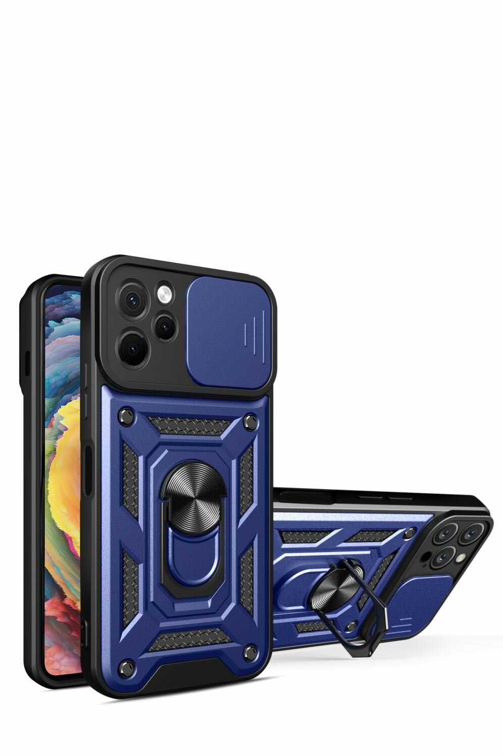 Чехол противоударный для Huawei Nova Y61 / Нова У61 с защитой камеры armors (Темно-синий)