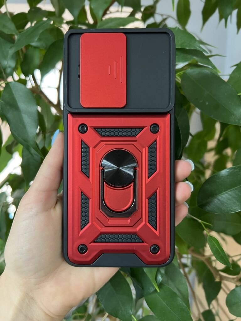 Чехол противоударный для Infinix Note 12 Pro 4G и Note 12 2023 с защитой камеры armors (Красный) — фото 1