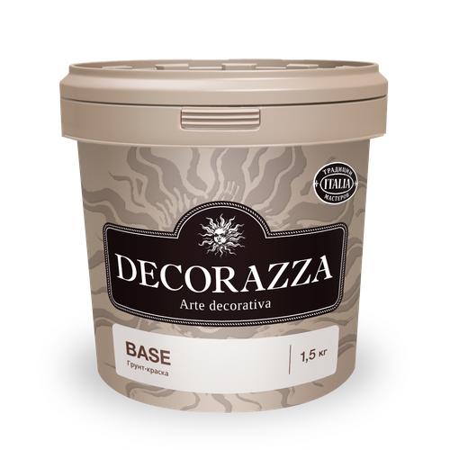 Грунтовка водостойкая Decorazza Base, 1.5 кг, 0.9 л, белый