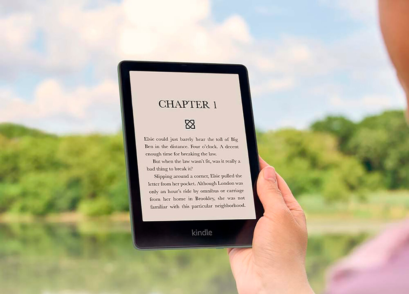 Электронная книга Amazon Kindle PaperWhite 2021 16Gb Ad-Supported Agave Green с обложкой ReaderONE PaperWhite 2021 Light Blue — фото 3