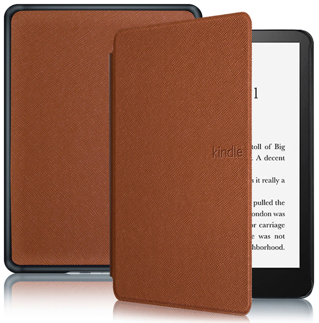 Электронная книга Amazon Kindle PaperWhite 2021 16Gb Ad-Supported Agave Green с обложкой ReaderONE PaperWhite 2021 Brown