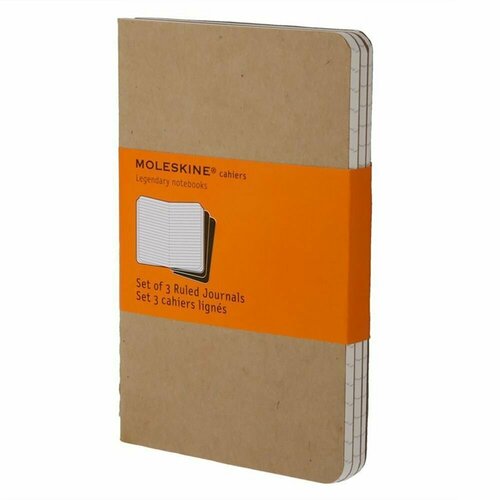 Набор 3 блокнота Moleskine Cahier Journal Large, 80 стр, розовый неон, нелинованный