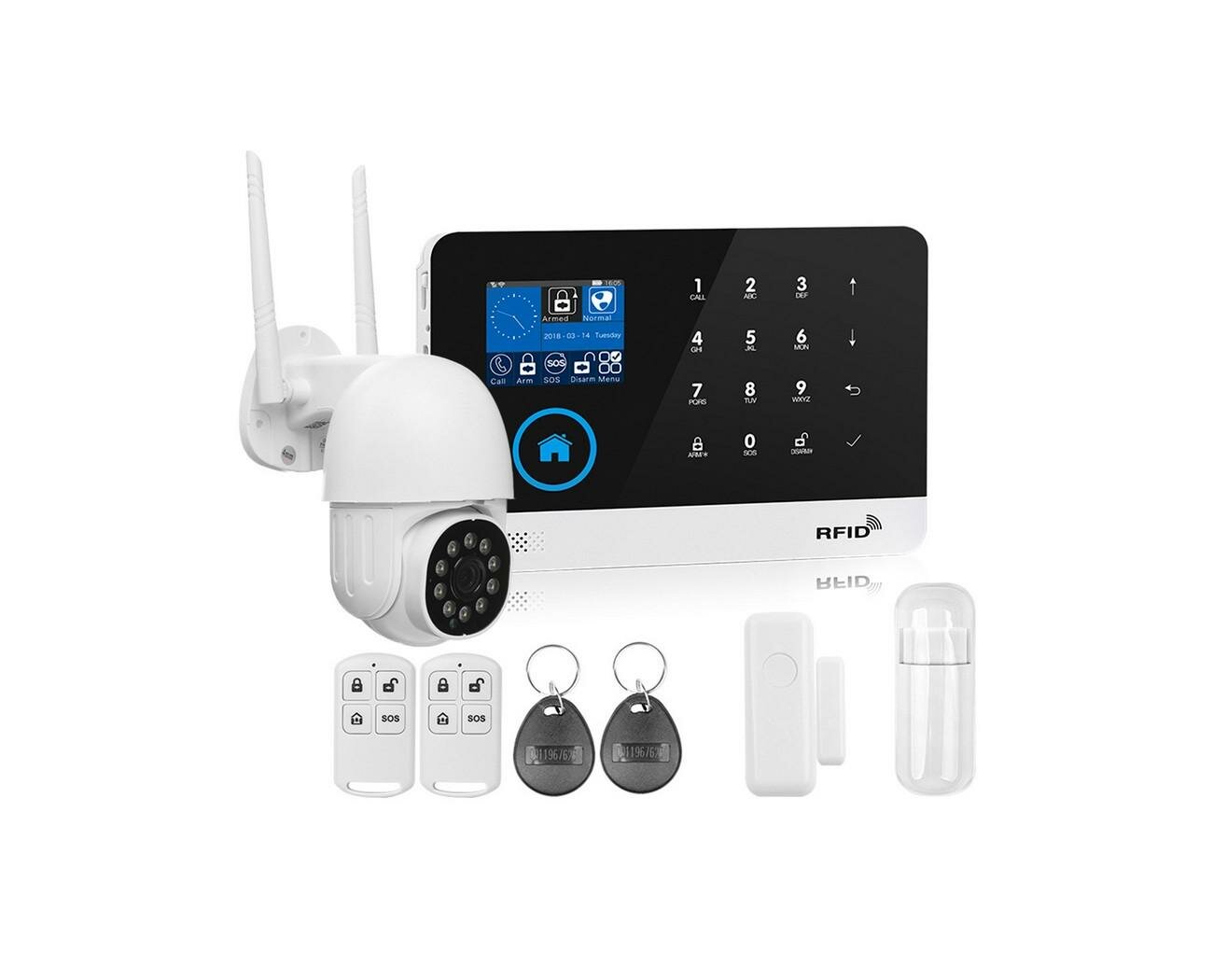 Система GSM/Wi-Fi сигнализация с видеонаблюдением: Strazh Oko и HDcom 9826-ASW5 (Q41131KO) для дома, коттеджа и гаража