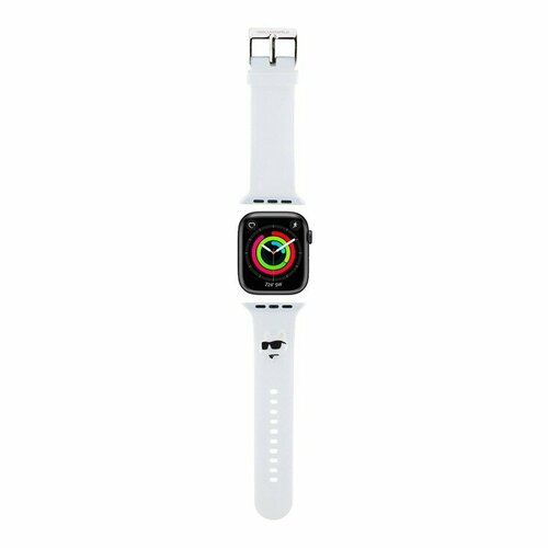 Karl Lagerfeld для Apple Watch 41/40/38 mm ремешок 3D Rubber NFT Choupette head White