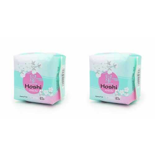 Hoshi Anion Прокладки гигиенические ежедневные Panty Liner, 150 мм, 20 шт, 2 уп hoshi chamomile dry прокладки гигиенические ежедневные panty liner 150мм 40шт