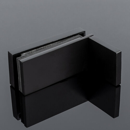 Коннектор стена-стекло 90˚ с пластиной, черный матовый, sus304