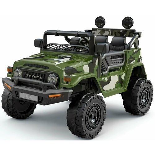 Электромобиль TOYOTA FJ OFF-ROAD полный привод (Лицензия) зеленый камуфляж