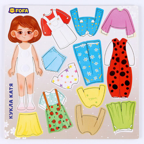 Обучающая доска с одеждой на липучках Одевашка Катя 713₽
