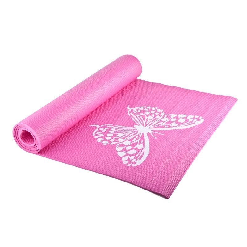 Коврик для йоги и фитнеса 173*61*04см BB8300 с принтом розовый