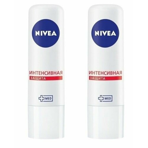 Nivea Бальзам для губ LIP CARE Интенсивная защита 4,8гр, 2шт бальзам для губ интенсивная защита nivea нивея 4 8г