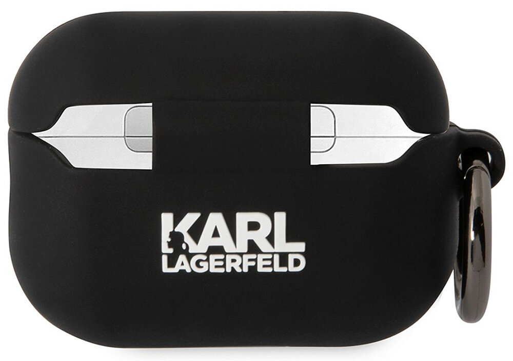 Lagerfeld для Airpods Pro 2 чехол Silicone case with ring NFT 3D Choupette Black