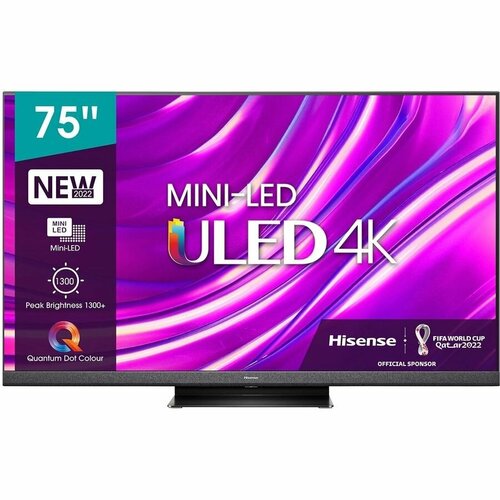 Hisense LCD LED телевизоры Hisense Hisense 75 75U8HQ 8 черный 4K Ultra HD 120Hz DVB-T DVB-T2 DVB-C DVB-S DVB-S2 WiFi Smart TV 14420000₽