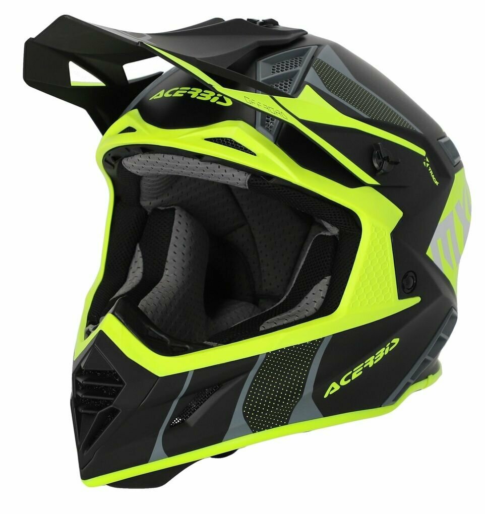 Мотошлем кроссовый взрослый Acerbis X-TRACK 22-06 Black/Fluo-Yellow XS