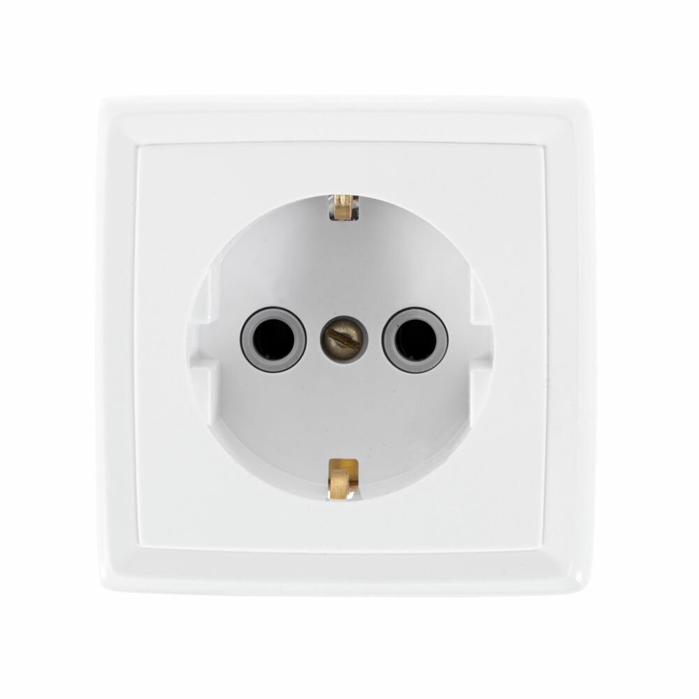 фото Розетка накладная Reone с заземлением, цвет белый
