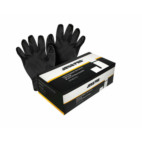 Перчатки нитриловые JetaPro черные L (упаковка 100шт) JETAPRO JSN909/L | цена за 1 шт перчатки нитриловые paclan размер l 10 шт