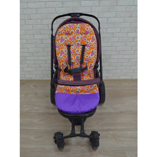 Матрасик двухсторонний в коляску. Кошки/Фиолет