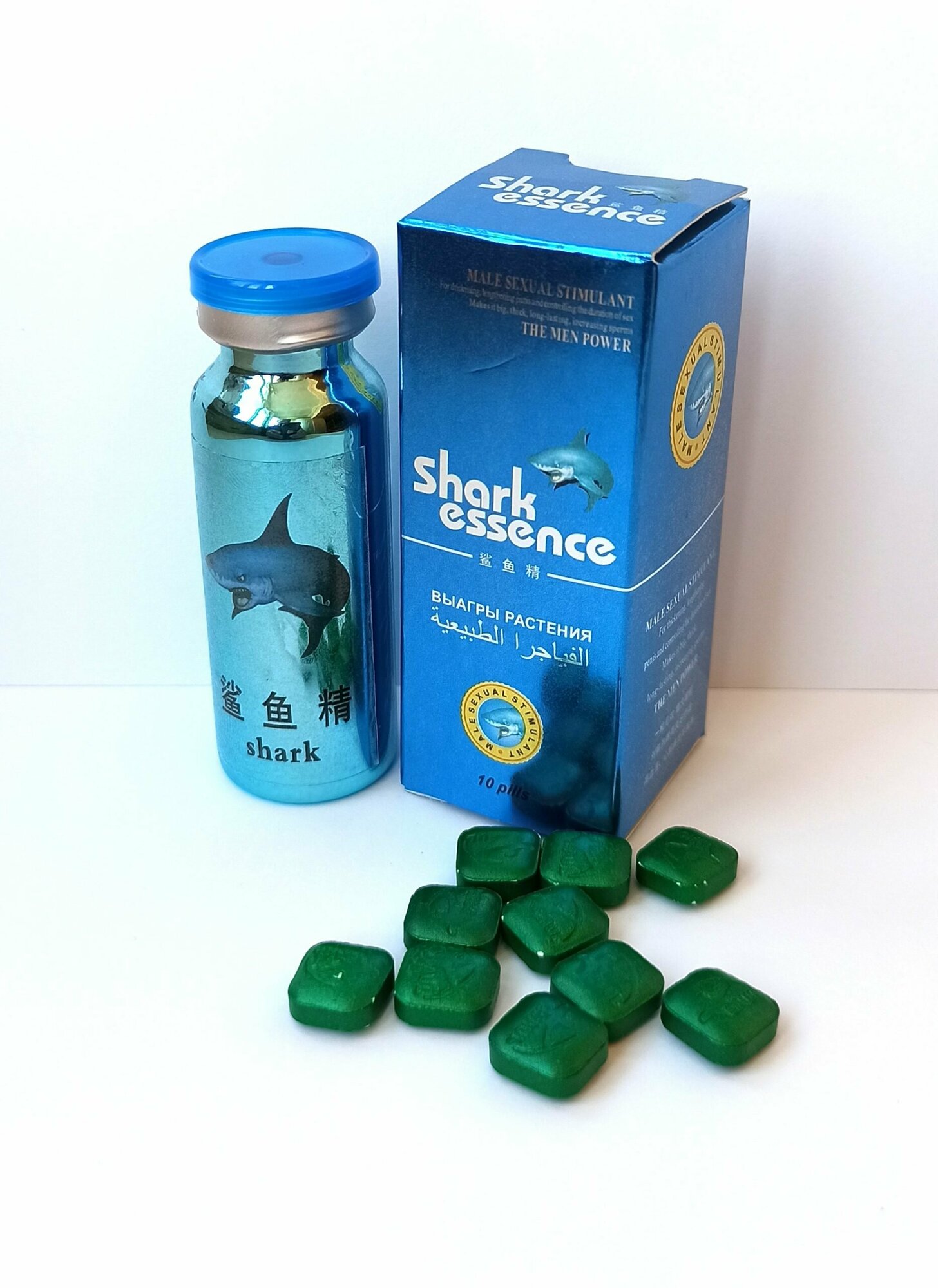 Картинки Shark essence Экстракт акулы, 10 шт, таблетки для потенции, мужской возбудитель, виагра для мужчин для эрекции