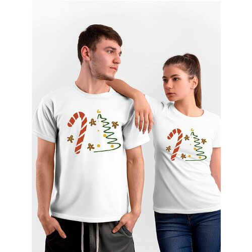 фото Футболка just4you, размер 2xl, белый, зеленый