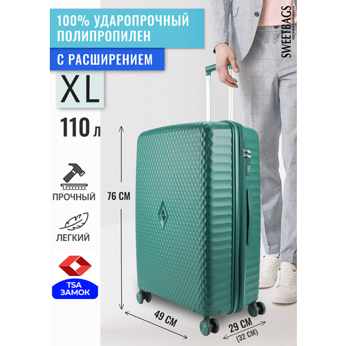 фото Чемодан , 110 л, размер xl, зеленый sweetbags