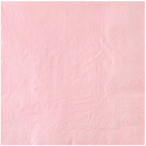 Салфетка Пастель розовая, 33 см, 12 штук салфетки бумажные веселая затея для праздника и пикника пастель желтая 33х33 см 12 шт