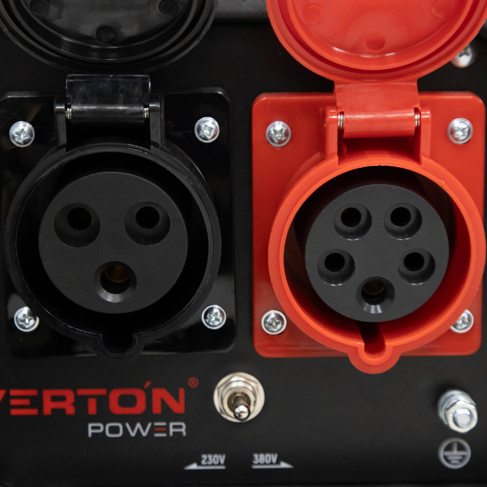 Генератор бензиновый VERTON POWER GG9500ES-3 (8,5/9,5 кВт, 230В/380В, 18л.с., ручной и электрический старт, медь, 12В,бак 22л, счетчик моточасов) - фотография № 15