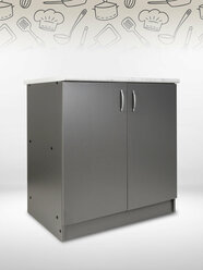 Кухонный модуль шкаф нижний напольный DomA Орса, графит 85х60х80