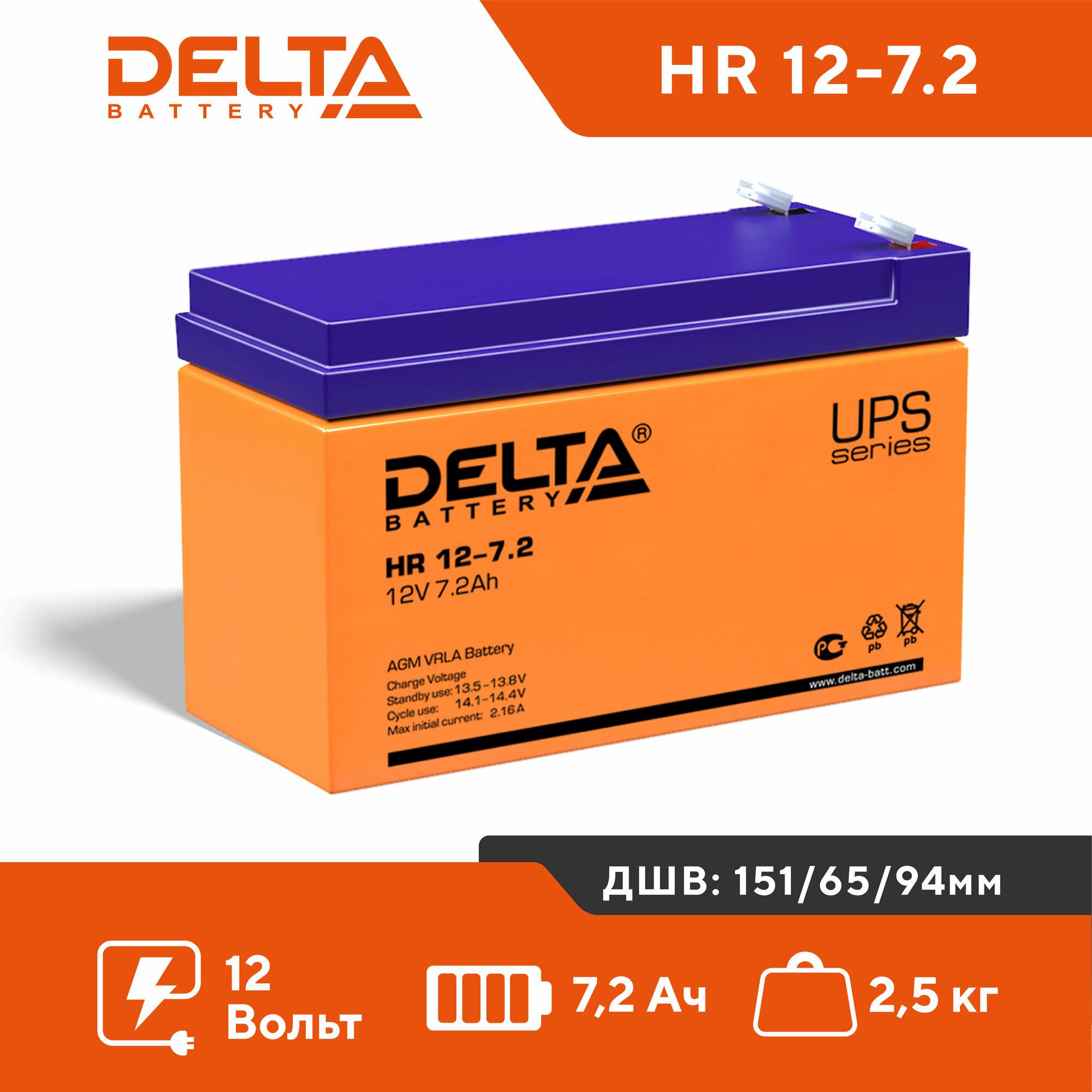 Батарея Delta HR 12-7,2