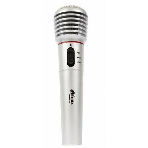 Микрофон Ritmix RWM-100 титан микрофон динамический однонаправленный hoco cool sound bk3 пластик 100 10000гц 72 дб цвет золотой