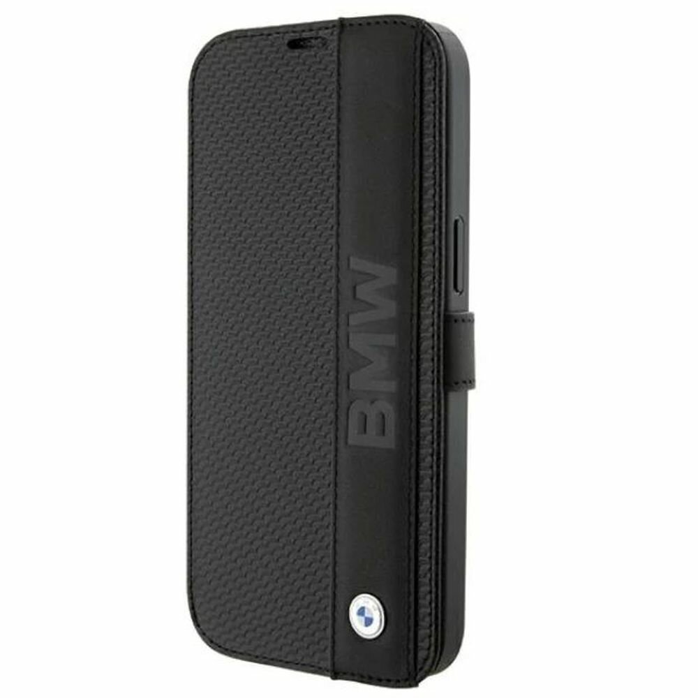 Чехол CG Mobile BMW для iPhone 15 Pro Max Signature Leather Textured with Logo imprint Booktype Black - чёрный