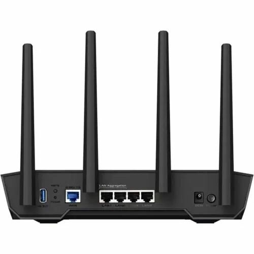 Wi-Fi роутер ASUS TUF-AX4200, 90IG07Q0-MO3100, 2.4 ГГц, 5 ГГц, 802.11ax, 4804 мбит/с, 4 антенны (внешние), черный — фото 1