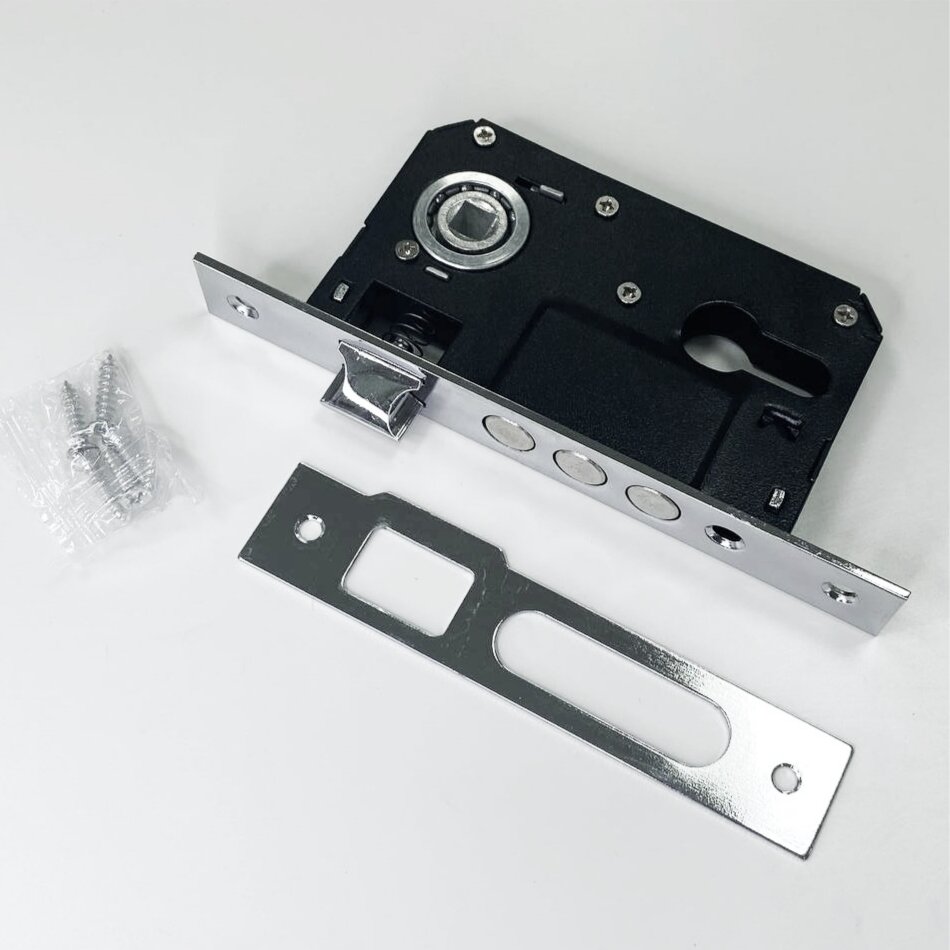 Замок врезной под евроцилиндр для входных дверей в цвете Хром — фото 1