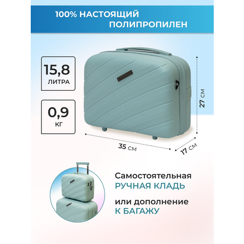 Бьюти-кейс BAUDET, 35х27х17 см, , голубой