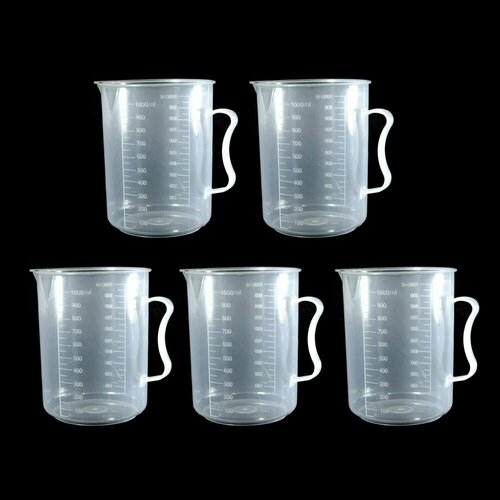 Мерный стакан пластиковый 1 литр 5 шт 970₽