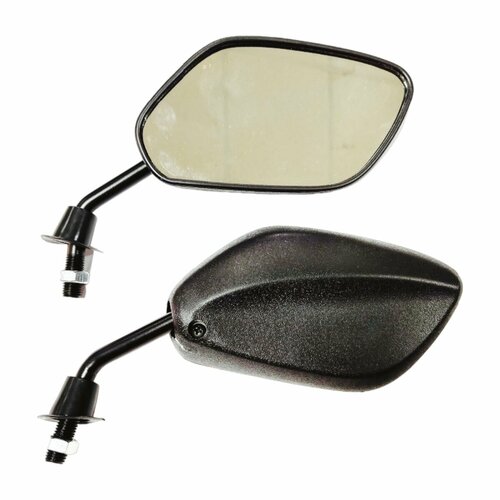 Зеркала с резьбой 10 мм на мотоцикл скутер мопед квадроцикл для мотоциклиста черные матовые 1549₽