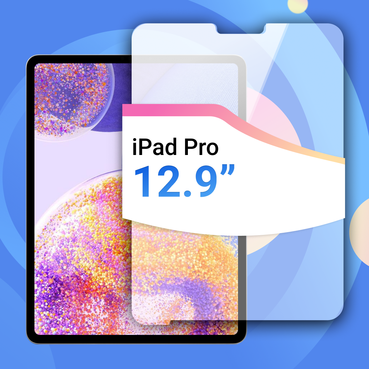 Защитное полноэкранное стекло на планшет Apple iPad Pro 12.9" (2018) / Противоударное прозрачное стекло для планшета Эпл Айпад Про 12.9 2018