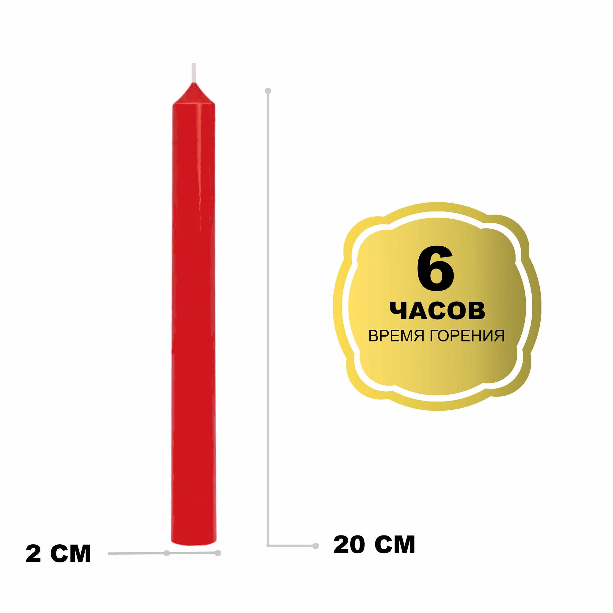 Набор разноцветных свечей, 20*2 см, 7 шт, Чакры Свечмаг