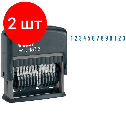 Комплект 2 шт, Нумератор автоматический Trodat 48313, 42*3.8мм, 13 разрядов, пластик (53198)