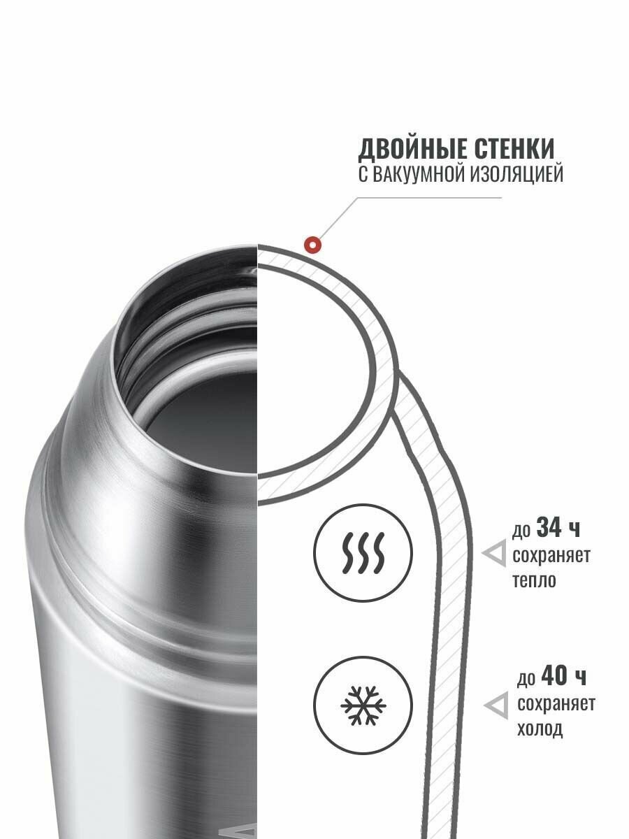 Термос Relaxika 102 (1,2 литра) в термочехле, стальной